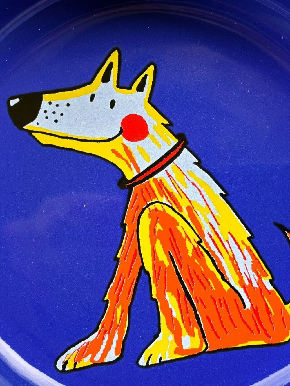 Unique enamelware dog bowls in two sizes imported from Czech Republic